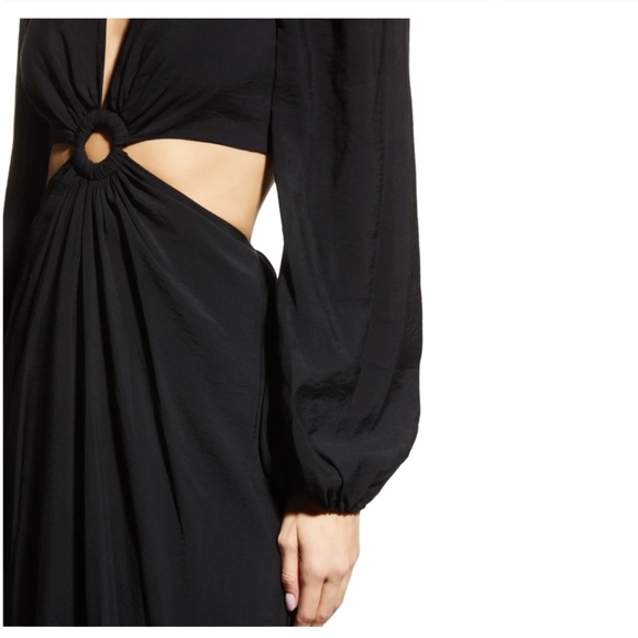 NWT $395 SIMKHAI Jaelynn Puff-Sleeve Cutout Maxi Dress in size Small! - Picture 4 of 5